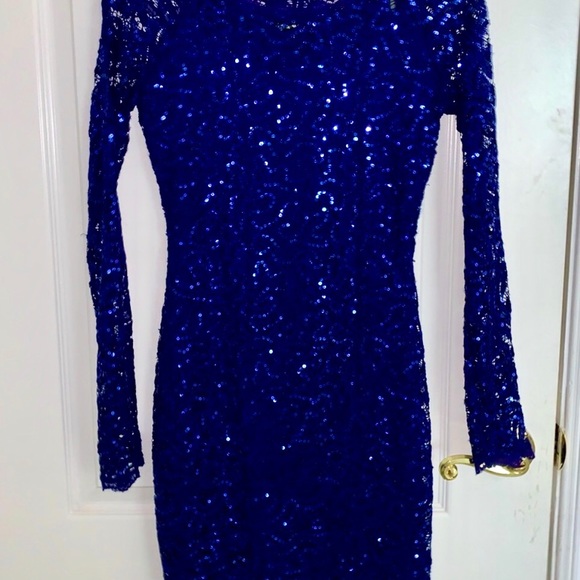 Gorgeous - Royal Blue Sequins, lace evening dress - Picture 2 of 4